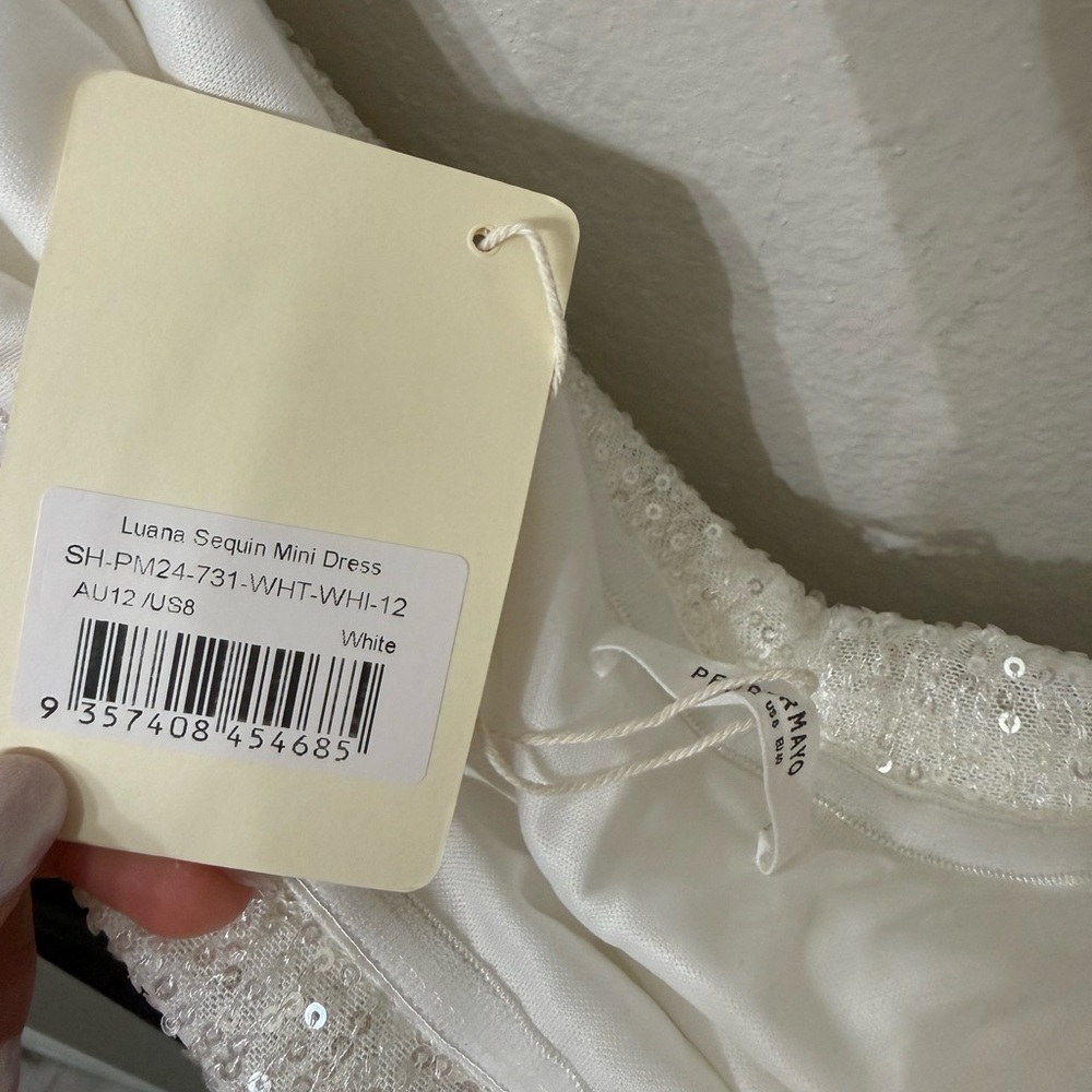 Peppermayo Luana Sequin Mini Dress - White - Picture 3 of 5